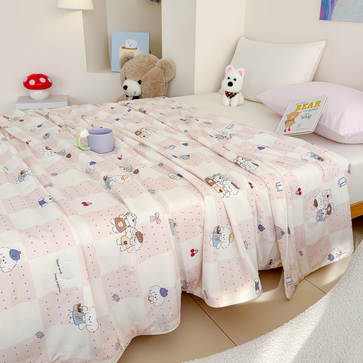 91家纺网 家纺一手货源 找家纺 （总）芯恋家居 2026年新款小冰川凉感夏被冰皮凉感印花夏被凉感丝夏被（四周踩棉工艺）