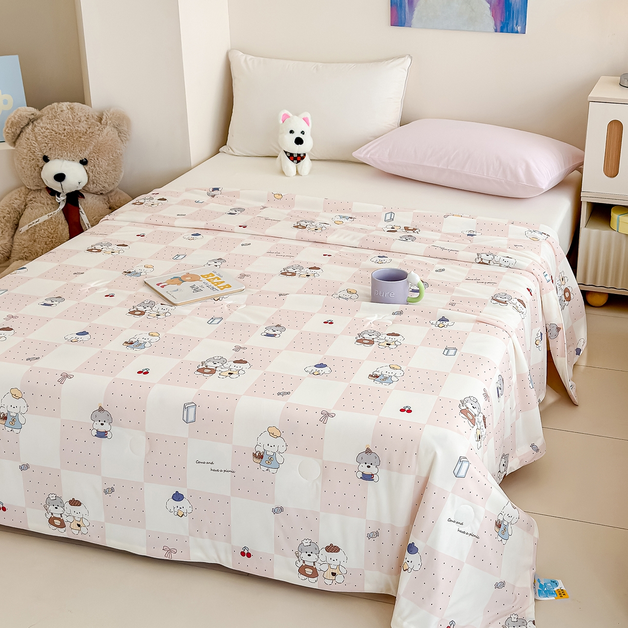 91家纺网 家纺一手货源 找家纺 （总）芯恋家居 2026年新款小冰川凉感夏被冰皮凉感印花夏被凉感丝夏被（四周踩棉工艺）