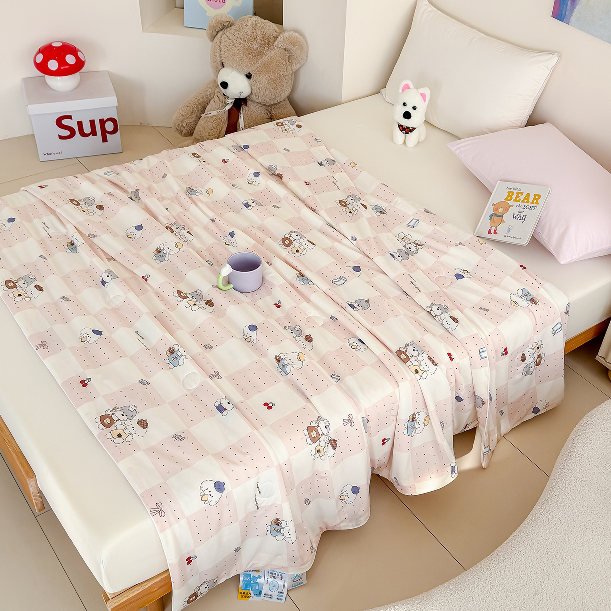 91家纺网 家纺一手货源 找家纺 （总）芯恋家居 2026年新款小冰川凉感夏被冰皮凉感印花夏被凉感丝夏被（四周踩棉工艺）