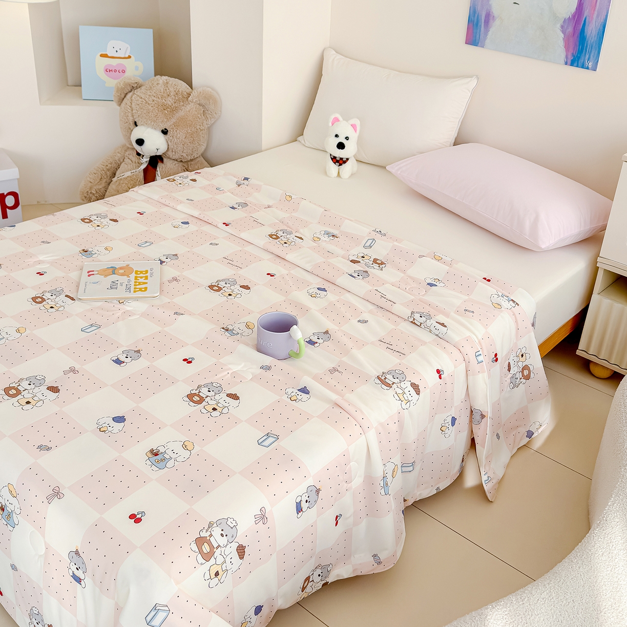 91家纺网 家纺一手货源 找家纺 （总）芯恋家居 2026年新款小冰川凉感夏被冰皮凉感印花夏被凉感丝夏被（四周踩棉工艺）