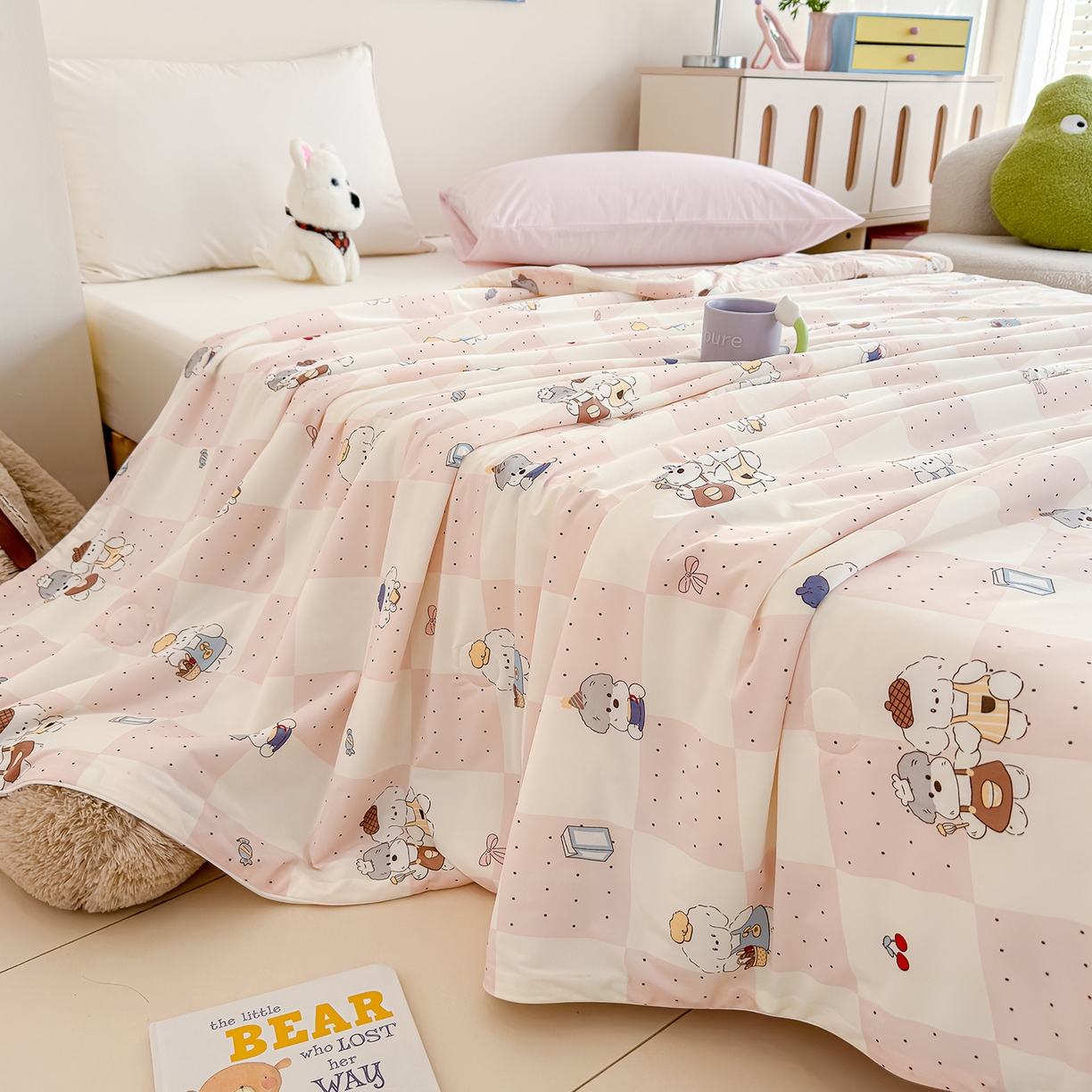 91家纺网 家纺一手货源 找家纺 （总）芯恋家居 2026年新款小冰川凉感夏被冰皮凉感印花夏被凉感丝夏被（四周踩棉工艺）