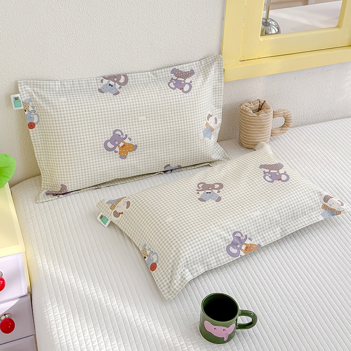 91家纺网 家纺一手货源 找家纺 良佐生活  2026年新款铂金全棉压线枕套 调皮象