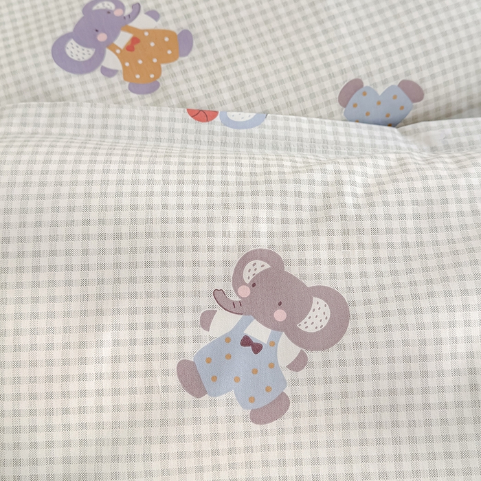 91家纺网 家纺一手货源 找家纺 良佐生活  2026年新款铂金全棉压线枕套 调皮象