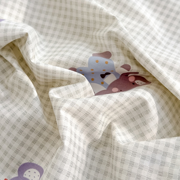 91家纺网 家纺一手货源 找家纺 良佐生活  2026年新款铂金全棉压线枕套 调皮象