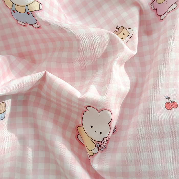 91家纺网 家纺一手货源 找家纺 良佐生活  2026年新款铂金全棉压线枕套 乐兔粉