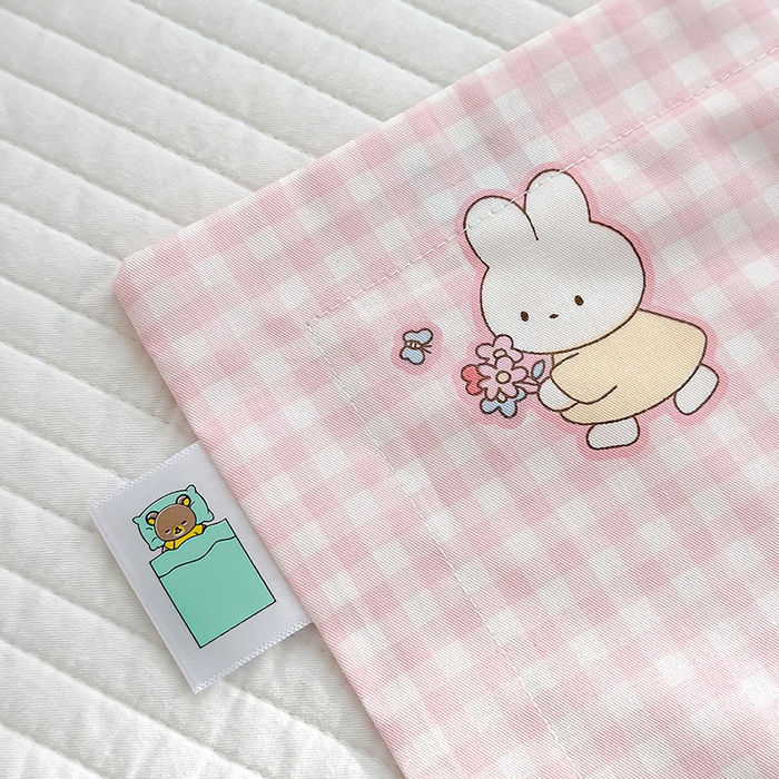 91家纺网 家纺一手货源 找家纺 良佐生活  2026年新款铂金全棉压线枕套 乐兔粉