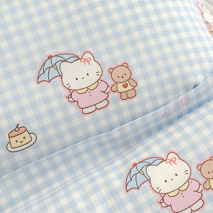 91家纺网 家纺一手货源 找家纺 良佐生活  2026年新款铂金全棉压线枕套 乐兔蓝