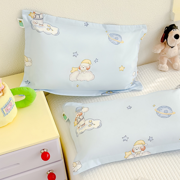 91家纺网 家纺一手货源 找家纺 良佐生活  2026年新款铂金全棉压线枕套 太空探险