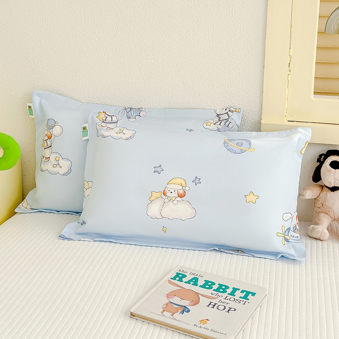 91家纺网 家纺一手货源 找家纺 良佐生活  2026年新款铂金全棉压线枕套 太空探险