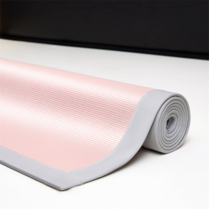 91家纺网 家纺一手货源 找家纺 雯豆家纺 2026春夏新款碳光冰丝席子三件套加厚三明治冰丝软席平铺席凉席席子 千鸟格-绑带款-千禧粉