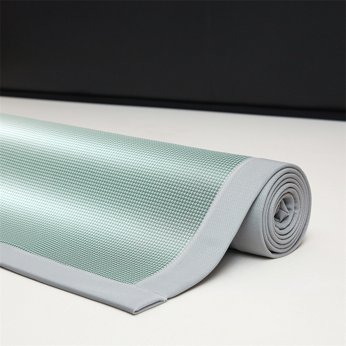 91家纺网 家纺一手货源 找家纺 雯豆家纺 2026春夏新款碳光冰丝席子三件套加厚三明治冰丝软席平铺席凉席席子 千鸟格-绑带款-松石绿