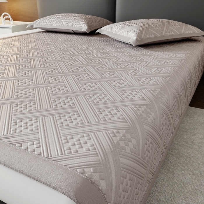 宜派家纺 2026新款PE凉感冰丝席三件套-床席款 织序 -灰