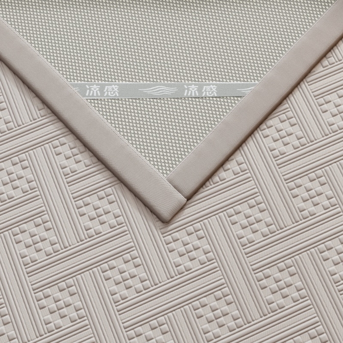 91家纺网 家纺一手货源 找家纺 宜派家纺 2026新款PE凉感冰丝席三件套-床席款 织序 -灰