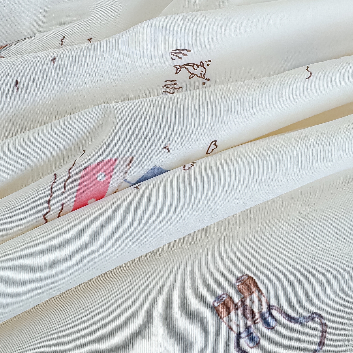 91家纺网 家纺一手货源 找家纺 芯恋家居 2026年新款小冰川凉感夏被冰皮凉感印花夏被凉感丝夏被（四周踩棉工艺） 鲸梦帆行