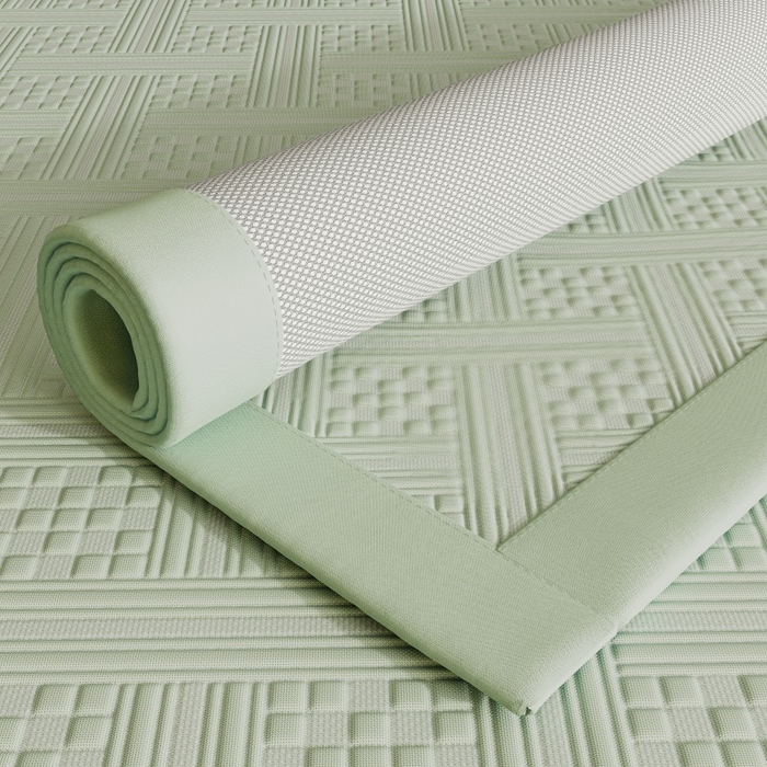 91家纺网 家纺一手货源 找家纺 宜派家纺 2026新款PE凉感冰丝席三件套-床席款 织序 -绿