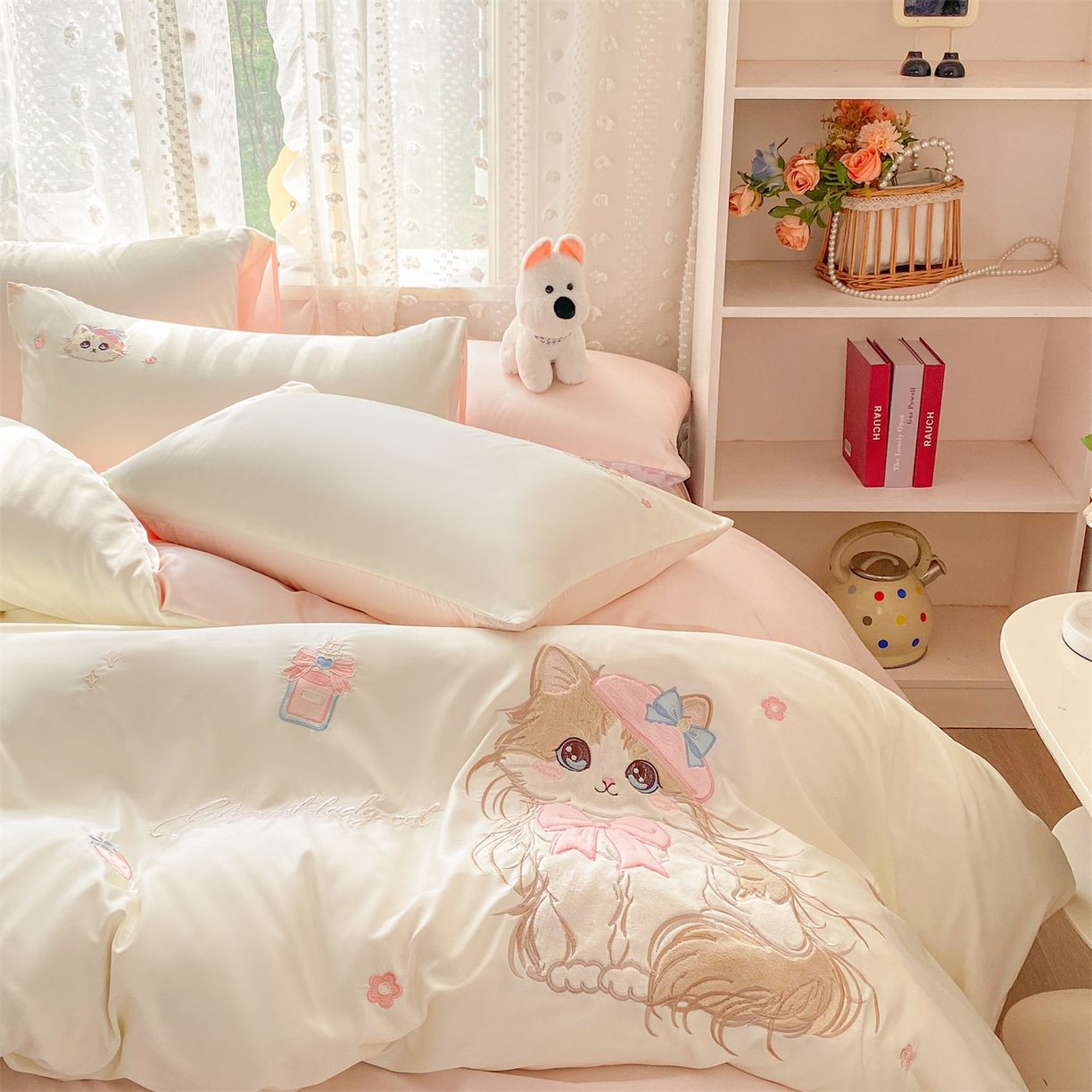 91家纺网 家纺一手货源 找家纺 （总）优贝家纺 2026新款水洗真丝天丝专版贴布绣四件套