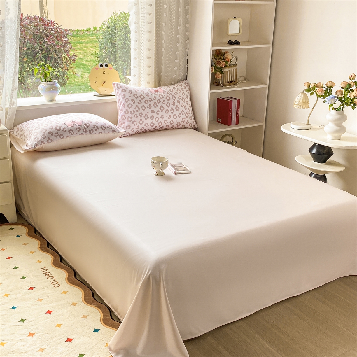 91家纺网 家纺一手货源 找家纺 优贝家纺 2026新款水洗真丝天丝专版贴布绣四件套 蝴蝶结