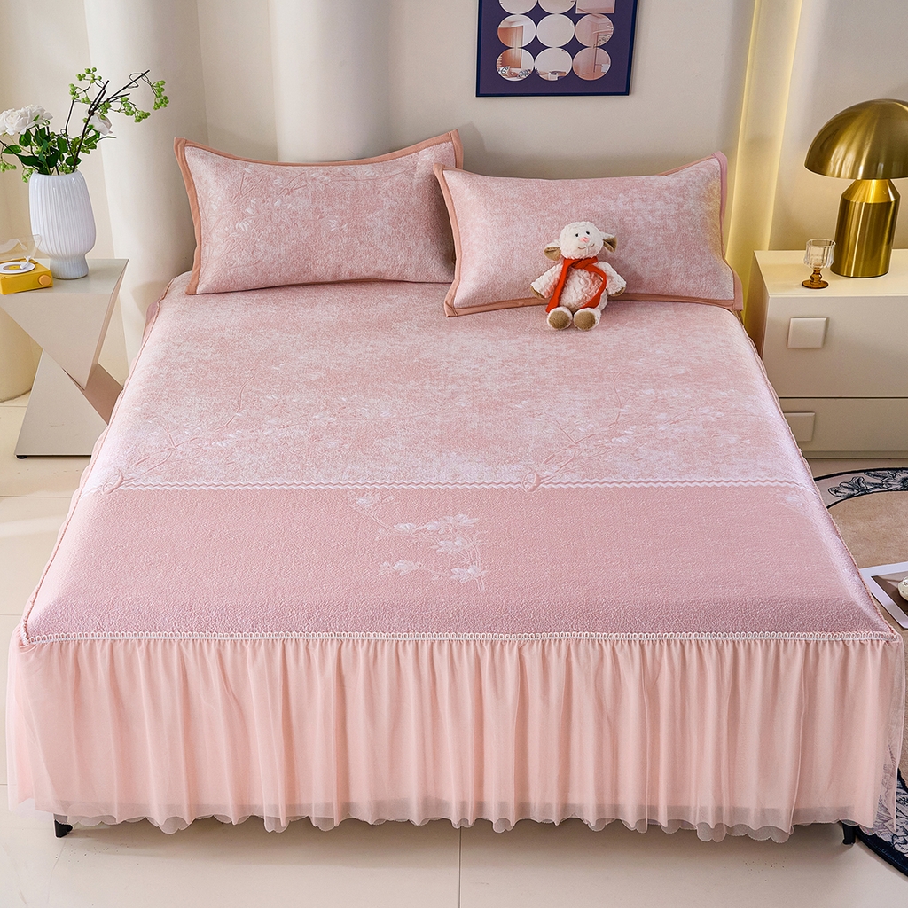 91家纺网 家纺一手货源 找家纺 （总）莱家富 2026新款A类凉感豆豆席-床裙款