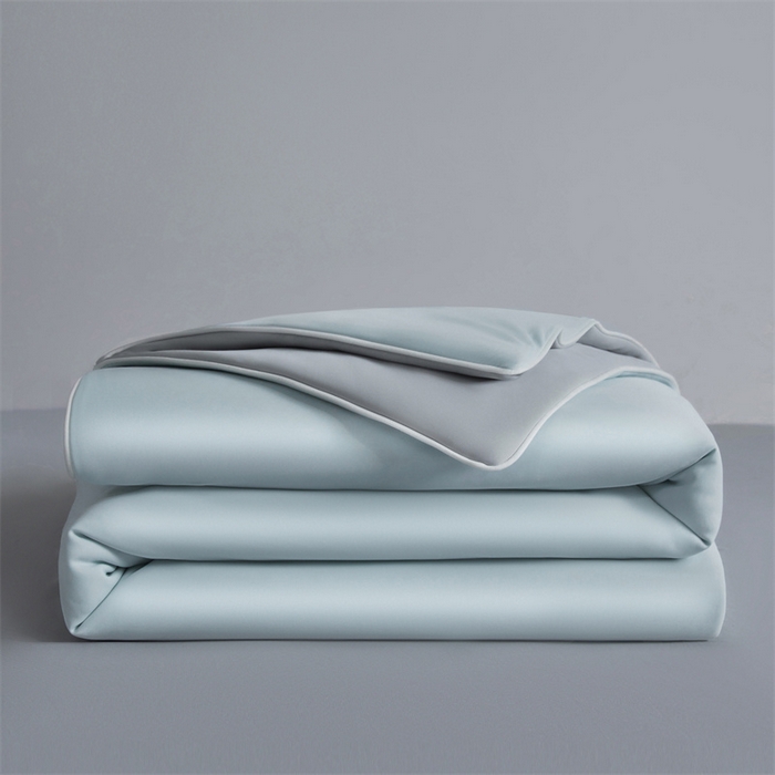 91家纺网 家纺一手货源 找家纺 雯豆家纺 2026春夏新款锦氨夏被空调被子被芯夏季凉感被小冰皮薄被子夏被夏凉被空调被 小冰皮-繁星蓝+轻奢灰