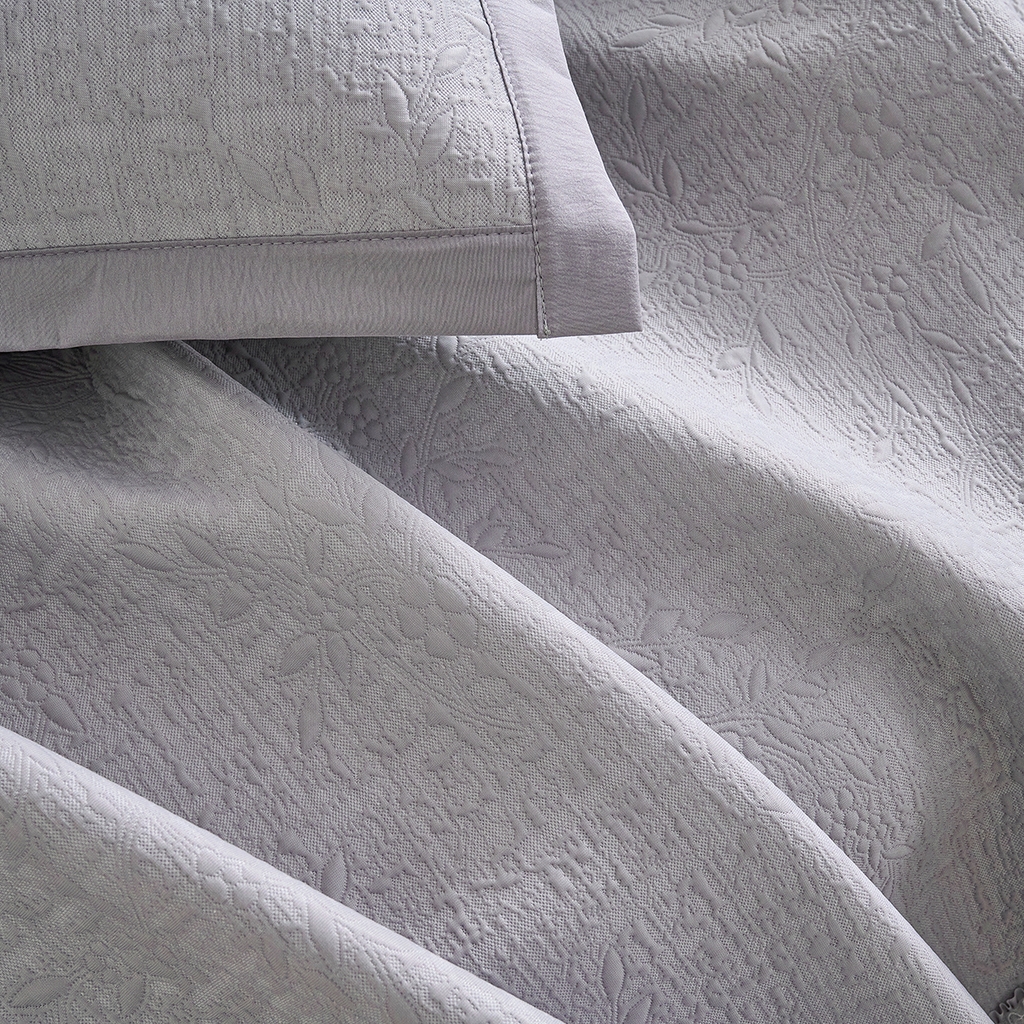 91家纺网 家纺一手货源 找家纺 莱家富 2026新款A类凉感豆豆席-床裙款 床裙款-小清新灰色