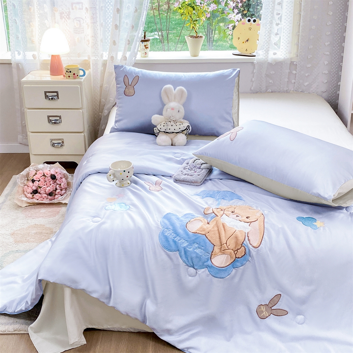 91家纺网 家纺一手货源 找家纺 （总）绒棉世家 2026新款水洗天丝冰天丝专版贴布绣夏被四件套系列