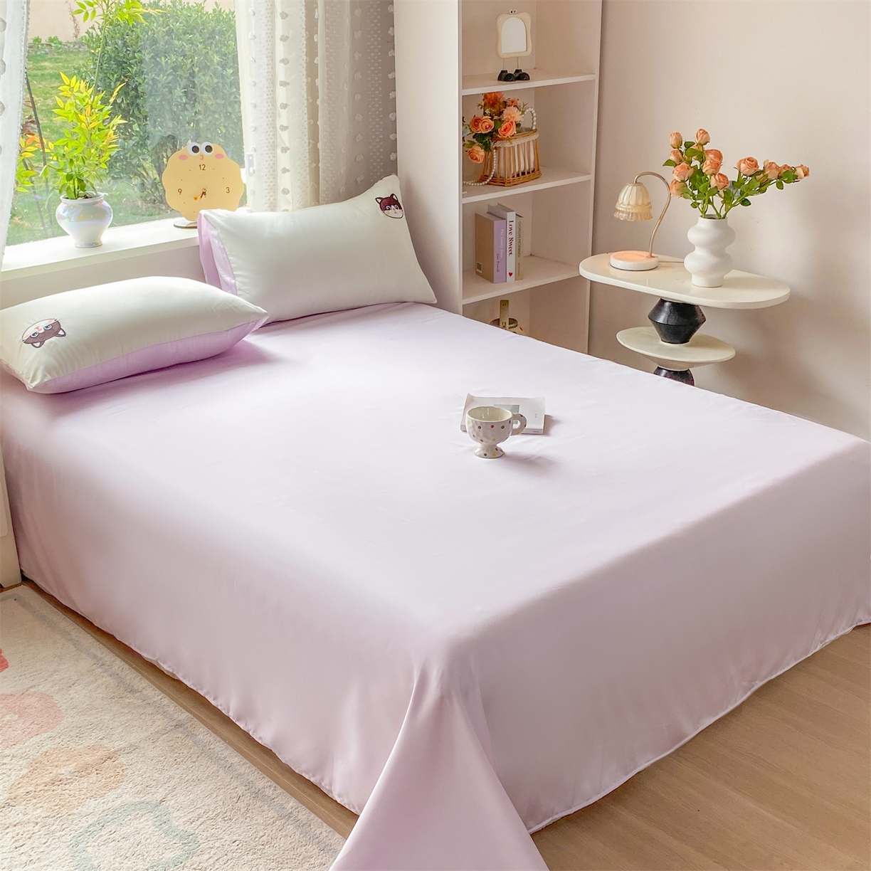 91家纺网 家纺一手货源 找家纺 绒棉世家 2026新款水洗天丝冰天丝专版贴布绣夏被四件套系列 魔法猫