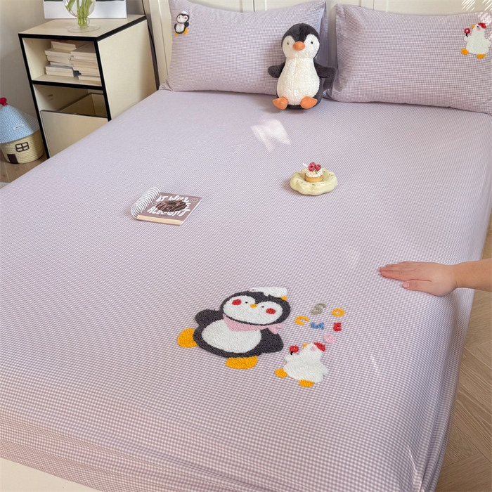 91家纺网 家纺一手货源 找家纺 （总）暖生活 2026新款全棉纯棉色织水洗棉毛巾绣床笠三件套