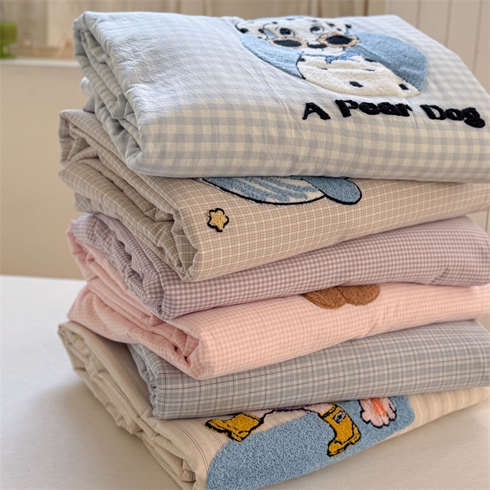 91家纺网 家纺一手货源 找家纺 （总）暖生活 2026新款全棉纯棉色织水洗棉毛巾绣床笠三件套