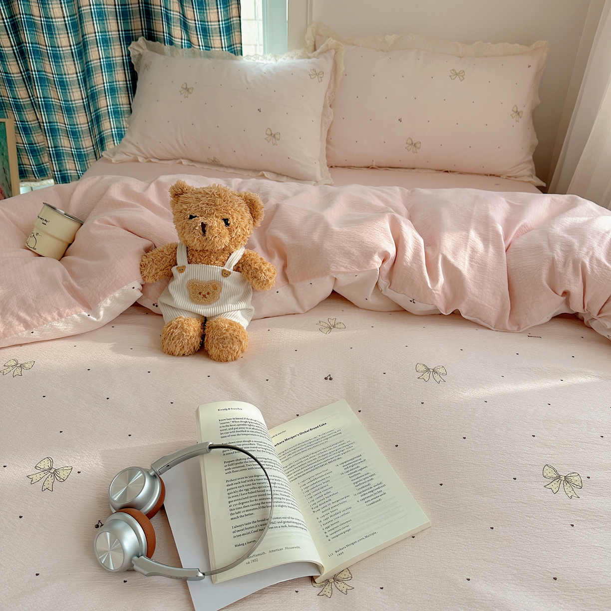 91家纺网 家纺一手货源 找家纺 仟网汇 2026新款彩色花边皱皱纱四件套 初心粉