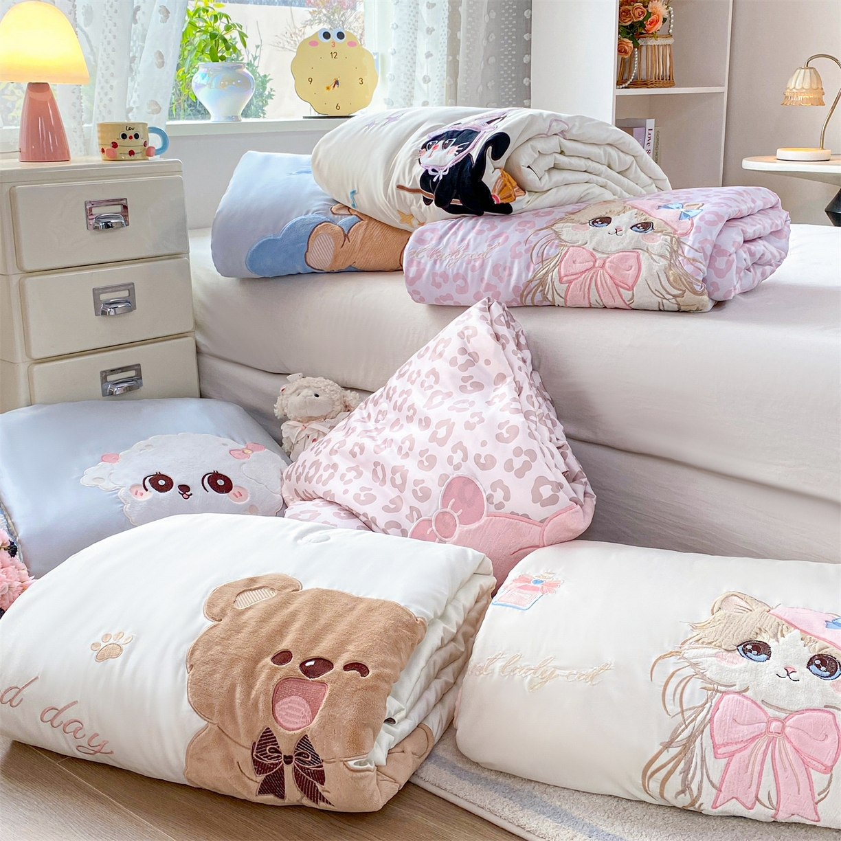 91家纺网 家纺一手货源 找家纺 （总）优贝家纺 2026新款水洗天丝冰天丝专版贴布绣夏被四件套系列