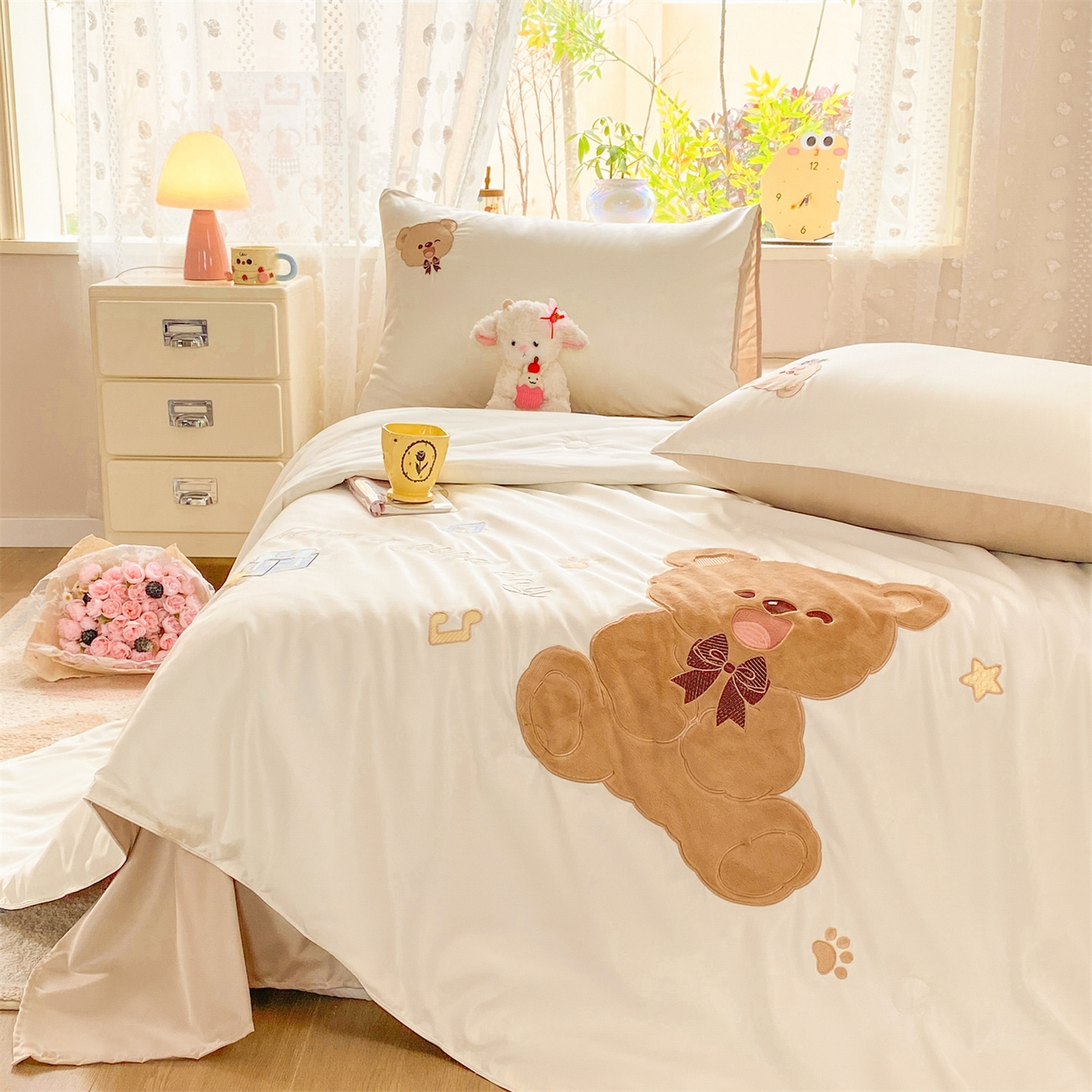 91家纺网 家纺一手货源 找家纺 （总）优贝家纺 2026新款水洗天丝冰天丝专版贴布绣夏被四件套系列