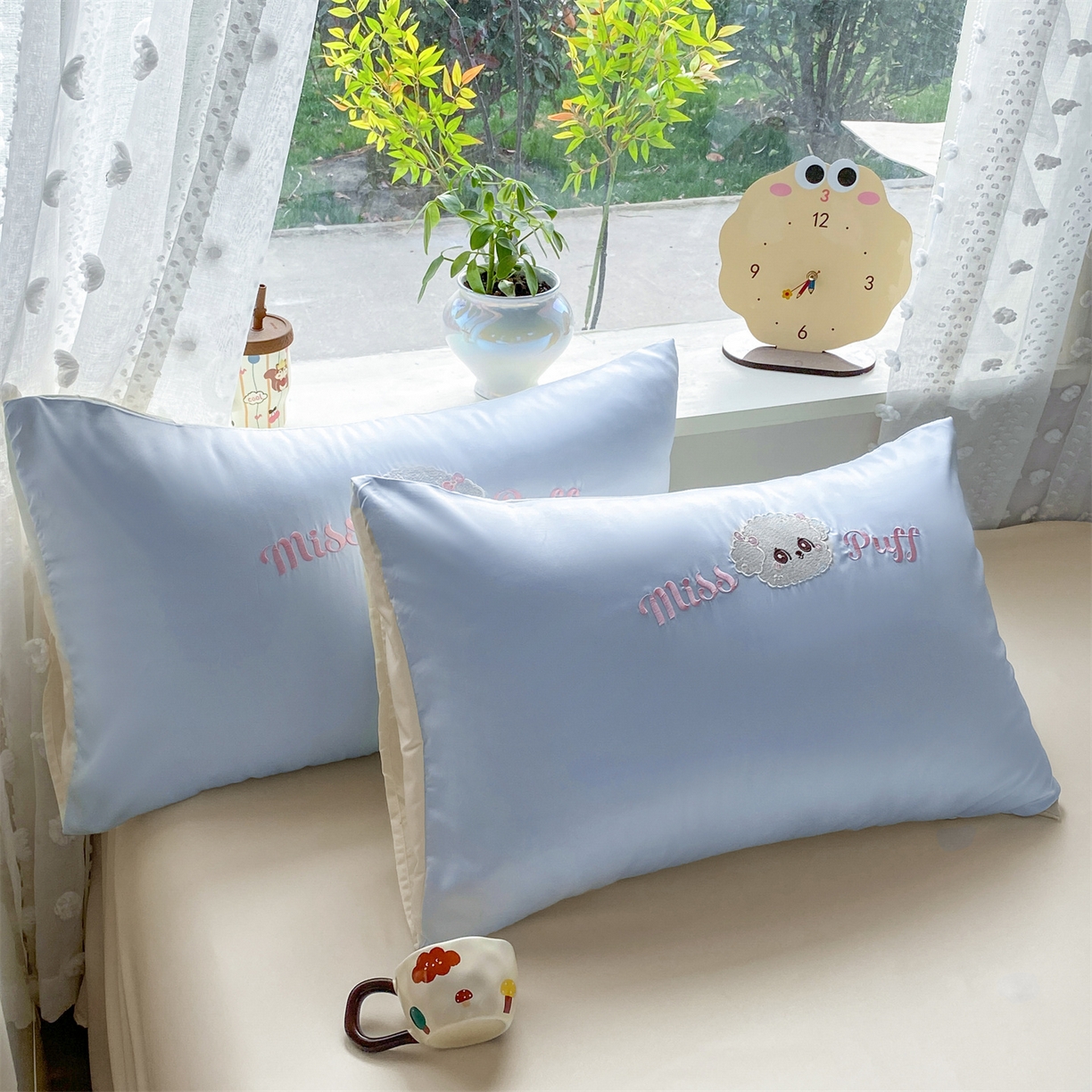 91家纺网 家纺一手货源 找家纺 优贝家纺 2026新款水洗天丝冰天丝专版贴布绣夏被四件套系列 泡芙奶狗