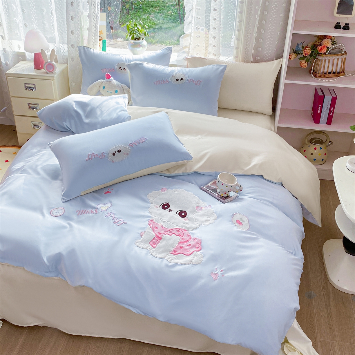 91家纺网 家纺一手货源 找家纺 （总）绒棉世家 2026新款水洗真丝天丝专版贴布绣四件套