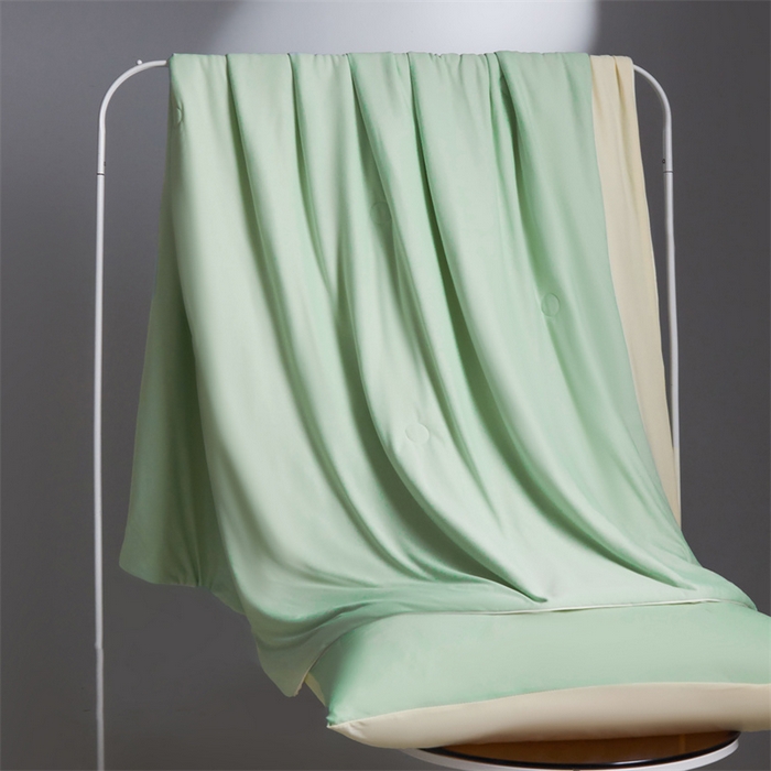 雯豆家纺 2026春夏新款锦氨夏被空调被子被芯夏季凉感被小冰皮薄被子夏被夏凉被空调被 小冰皮-青柠绿+淡雅黄