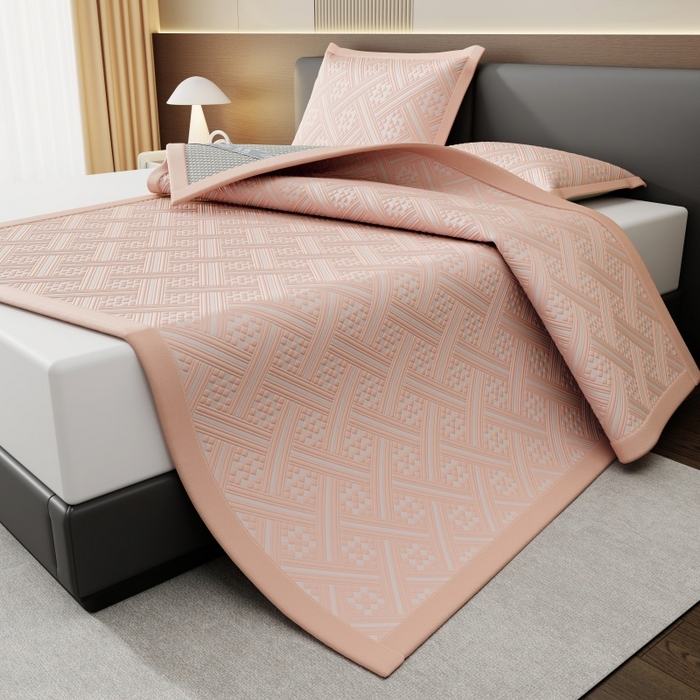 91家纺网 家纺一手货源 找家纺 （总）宜派家纺 2026新款PE凉感冰丝席三件套-床席款