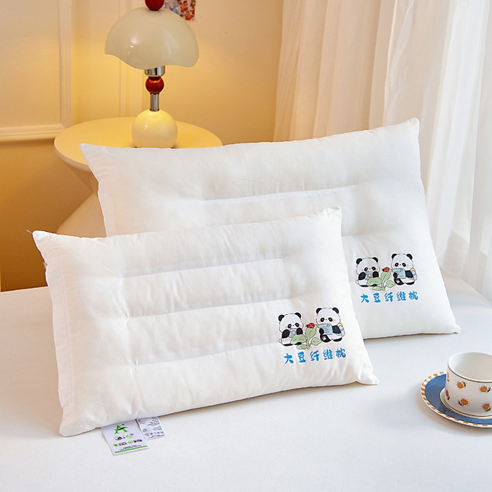 91家纺网 家纺一手货源 找家纺 吉咪兔家纺 2026新款儿童A类全棉大豆纤维枕芯单人学生宿舍枕头幼儿园卡通软枕护颈椎 大熊猫