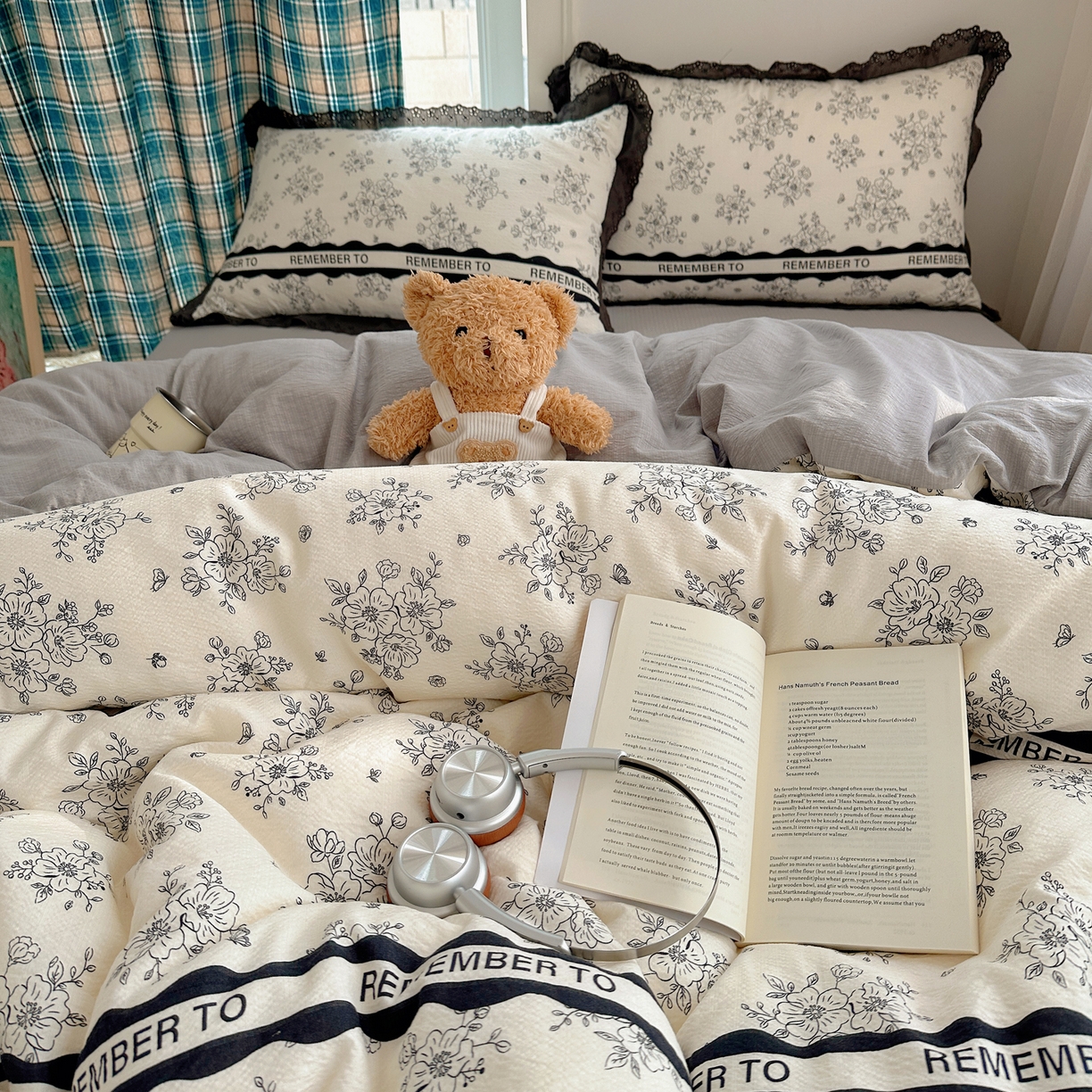 91家纺网 家纺一手货源 找家纺 仟网汇 2026新款彩色花边皱皱纱四件套 赫本