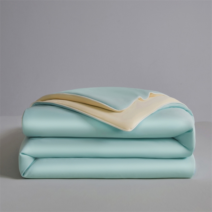 91家纺网 家纺一手货源 找家纺 雯豆家纺 2026春夏新款锦氨夏被空调被子被芯夏季凉感被小冰皮薄被子夏被夏凉被空调被 小冰皮-星辰绿+淡雅黄