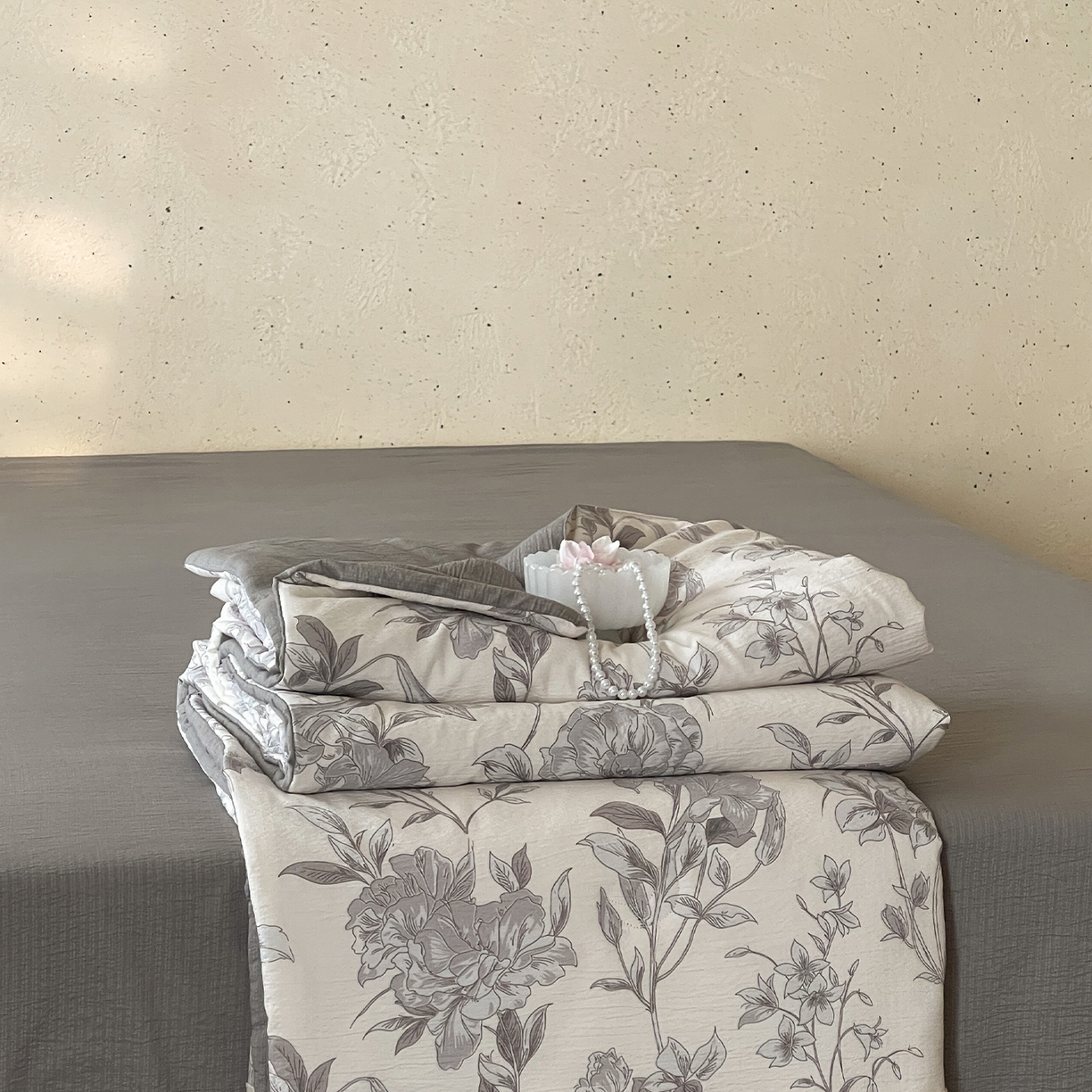 91家纺网 家纺一手货源 找家纺 （总）一加一 2026新款花边素麻复古风大豆夏被夏凉被空调被四件套-素麻生活