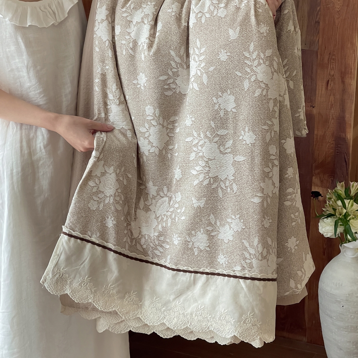 91家纺网 家纺一手货源 找家纺 一加一 2026新款花边素麻复古风大豆夏被夏凉被空调被四件套-素麻生活 云絮花影