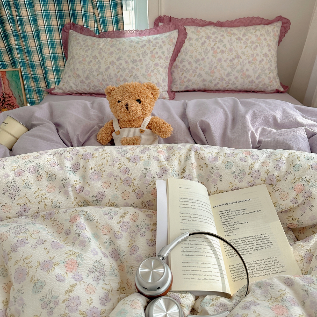 91家纺网 家纺一手货源 找家纺 仟网汇 2026新款彩色花边皱皱纱四件套 花漫漫