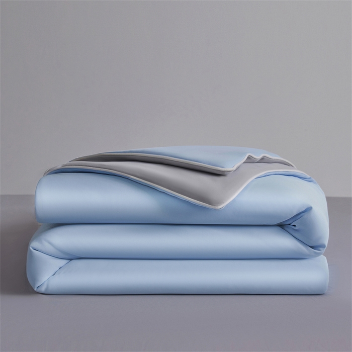 91家纺网 家纺一手货源 找家纺 雯豆家纺 2026春夏新款锦氨夏被空调被子被芯夏季凉感被小冰皮薄被子夏被夏凉被空调被 小冰皮-幽梦蓝+轻奢灰