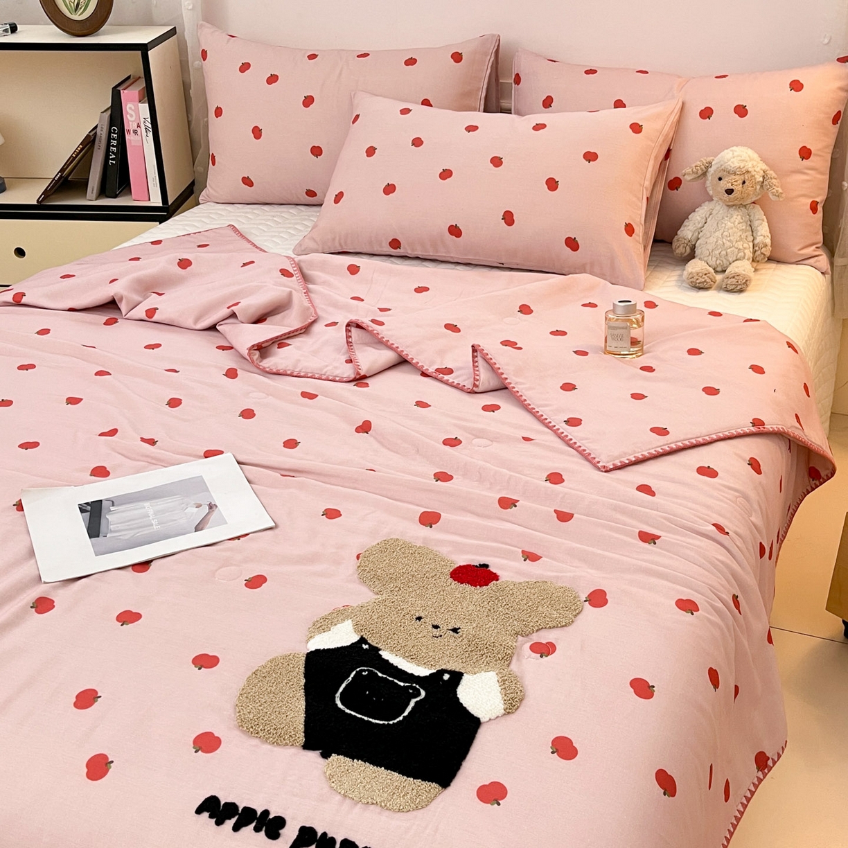 91家纺网 家纺一手货源 找家纺 （总）一加一 2026新款全棉双层纱卡通毛巾绣大豆夏被夏凉被空调被-卡通生活