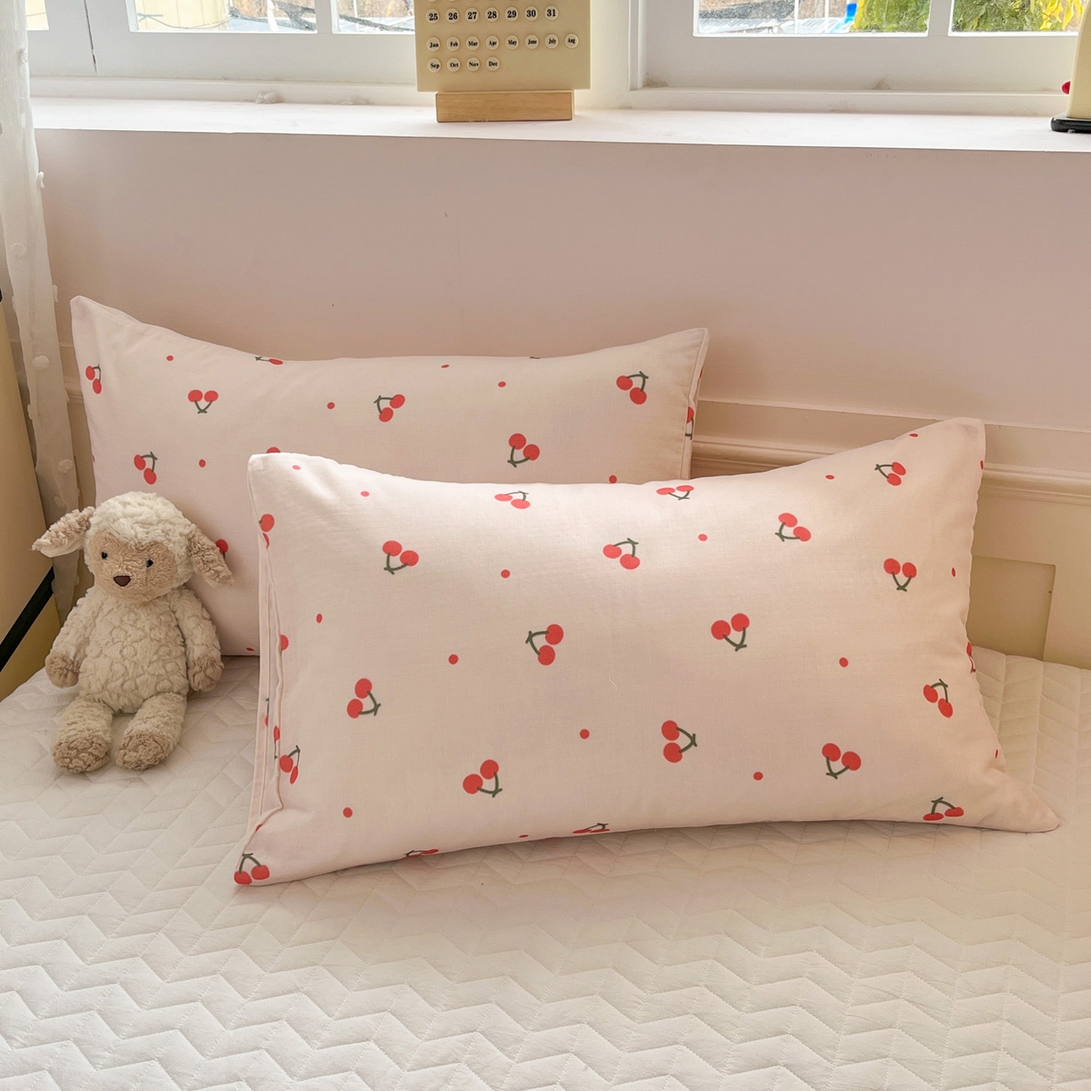 91家纺网 家纺一手货源 找家纺 一加一 2026新款全棉双层纱卡通毛巾绣大豆夏被夏凉被空调被-卡通生活 樱桃小兔