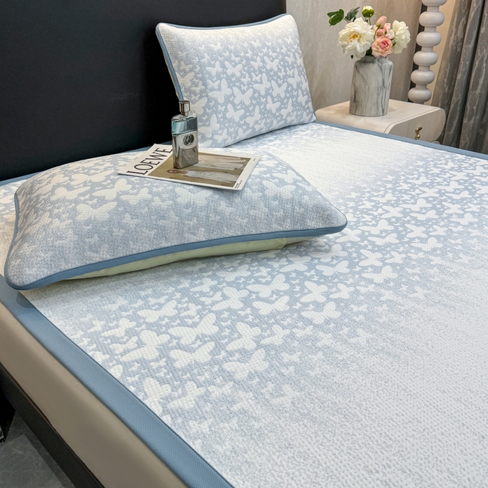 91家纺网 家纺一手货源 找家纺 （总）伊人坊 2026新款A类550克凉感提花值过0.21冰豆豆家用凉席子三件套夏季---凉席款