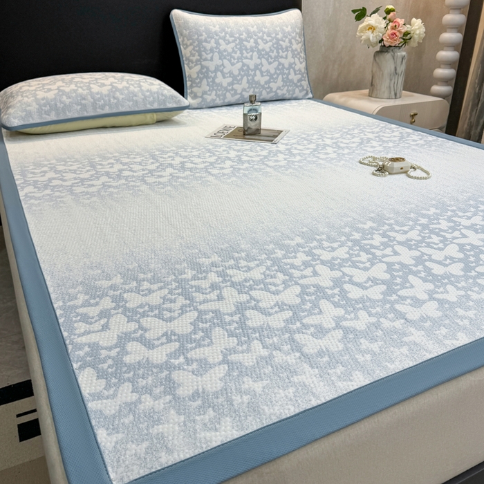 91家纺网 家纺一手货源 找家纺 （总）伊人坊 2026新款A类550克凉感提花值过0.21冰豆豆家用凉席子三件套夏季---凉席款