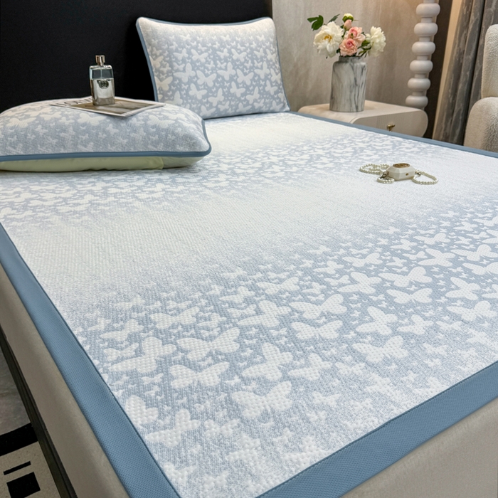 91家纺网 家纺一手货源 找家纺 （总）伊人坊 2026新款A类550克凉感提花值过0.21冰豆豆家用凉席子三件套夏季---凉席款