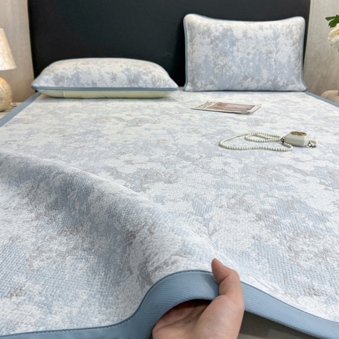 91家纺网 家纺一手货源 找家纺 （总）伊人坊 2026新款A类550克凉感提花值过0.21冰豆豆家用凉席子三件套夏季---凉席款