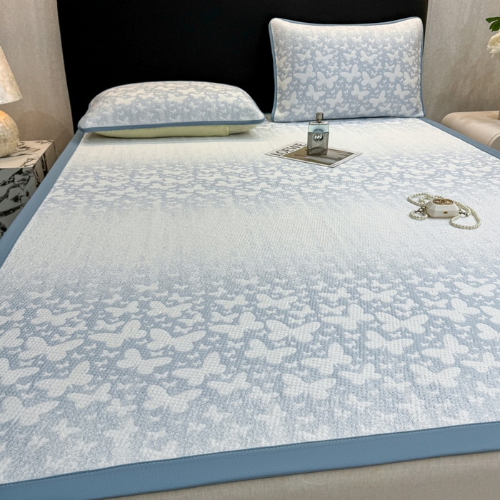 91家纺网 家纺一手货源 找家纺 （总）伊人坊 2026新款A类550克凉感提花值过0.21冰豆豆家用凉席子三件套夏季---凉席款