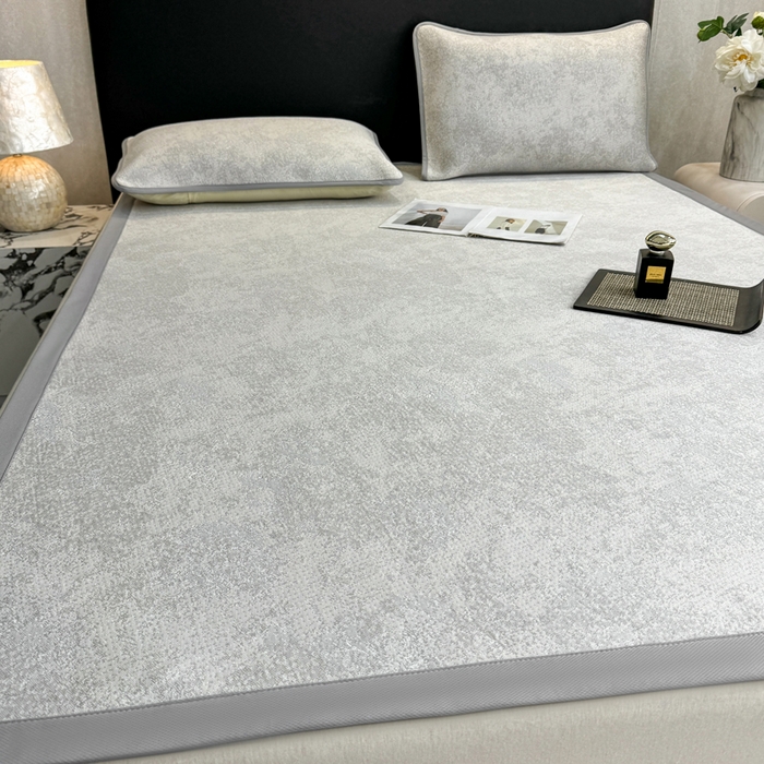 91家纺网 家纺一手货源 找家纺 伊人坊 2026新款A类550克凉感提花值过0.21冰豆豆家用凉席子三件套夏季---凉席款 繁花-灰